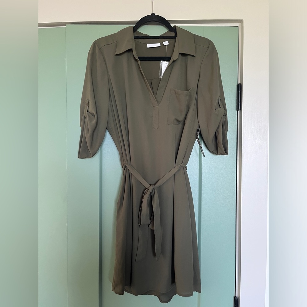 New York & Company Olive Green Dress
